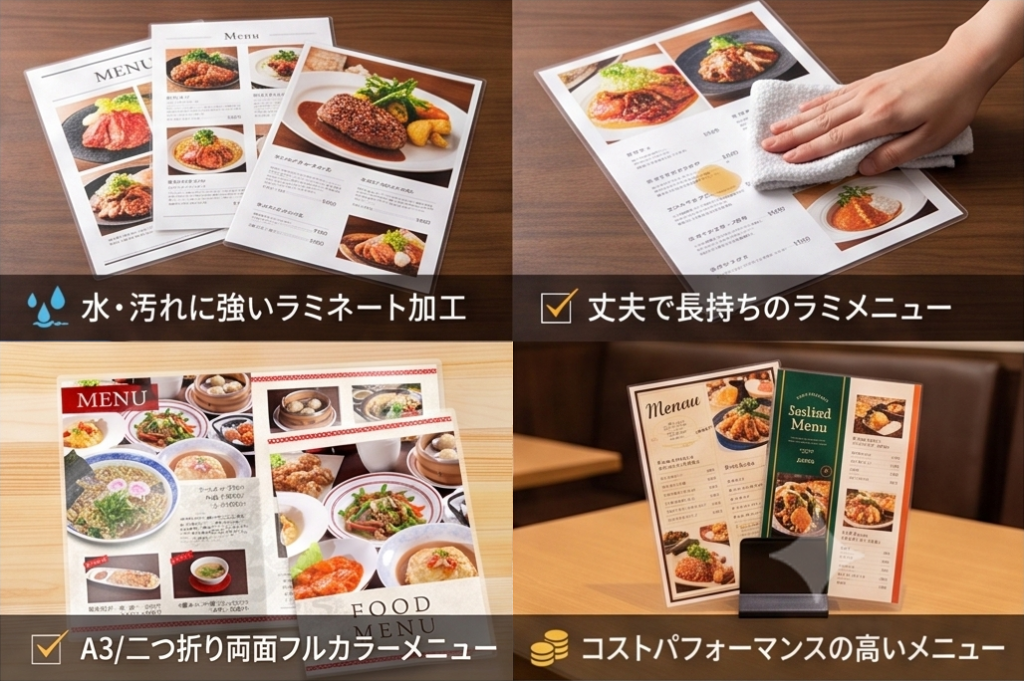 飲食店マーケティング
写真撮り+ラミメニューセット
